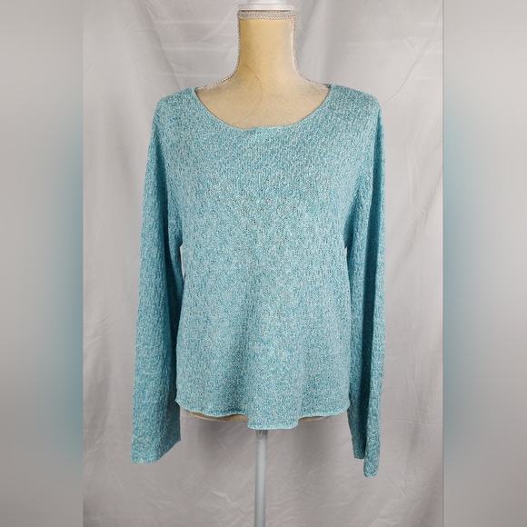 Eileen Fisher Sweaters - Eileen Fisher Women's Linen Knit Beachy coastal Lightweight Sweater sz L